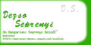 dezso seprenyi business card